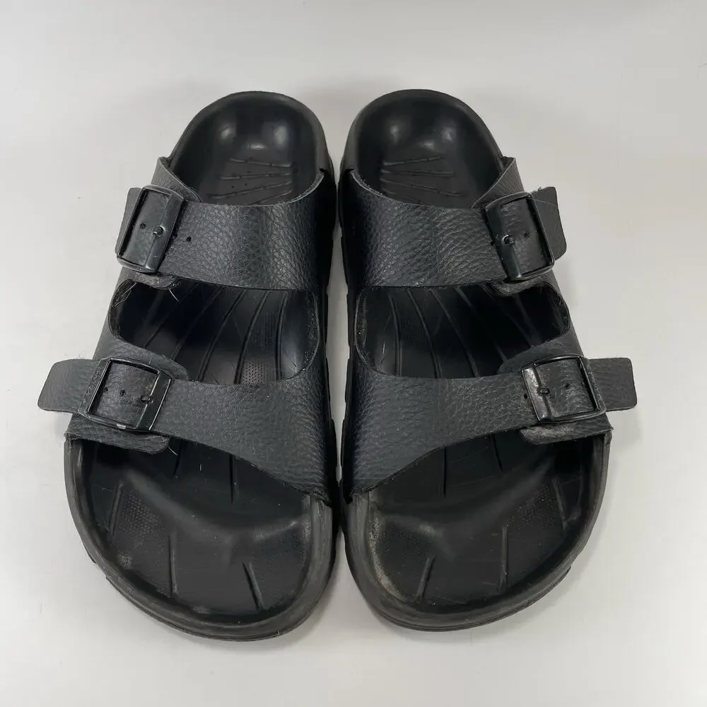 Birkis Birkenstock Womens Size 40, US Size 9-9.5 EVA Black Dual Strap Slides